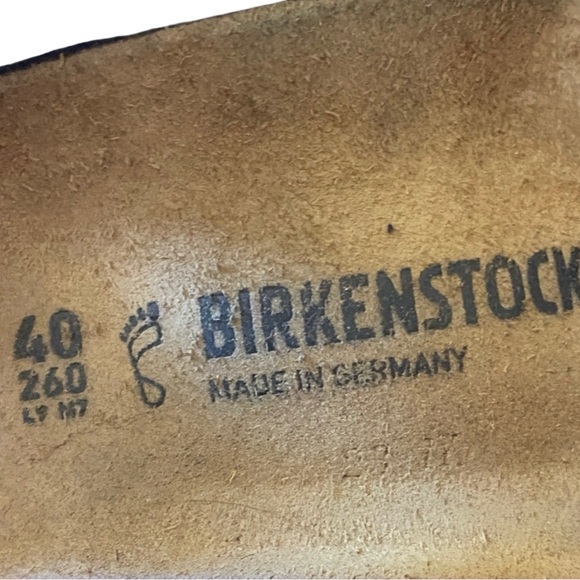 Birkenstock Kyoto Black and Tan Suede Size 40 Velcro Euc Sandals - Picture 2 of 4